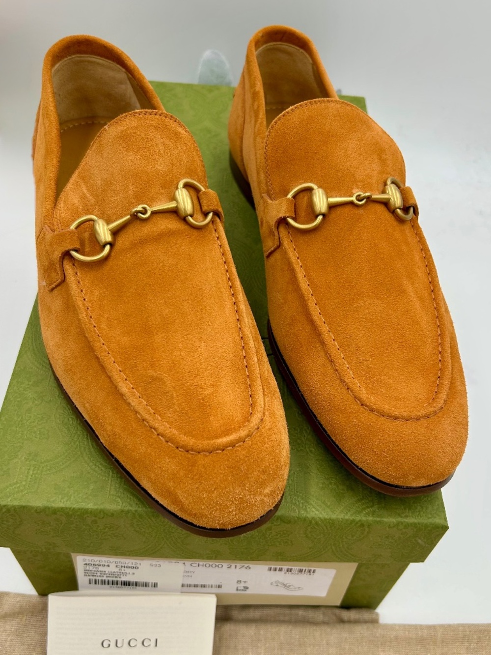 Men’s Gucci Jordaan Suede Horsebit Loafers. Size 8.5 (fits 9.5 US) Made in Italy